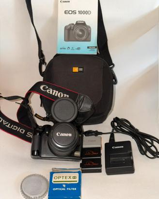 Canon eos 1000D con obiettivo+ accessori