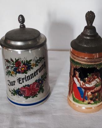 Piccoli boccali birra in ceramica