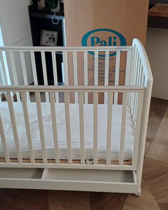 Lettino Pali Ciak bianco con materasso