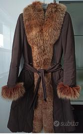 Elegante cappotto con pelliccia
