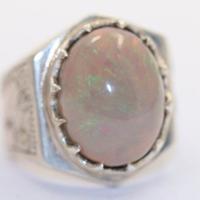 Anello arg.925 con opale e brillanti naturali