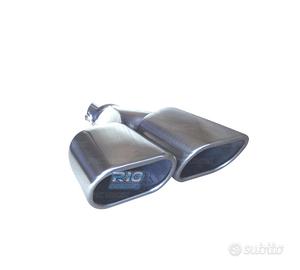 DOPPIO TERMINALE DI SCARICO RETTANGOLARE IN ACCIAI