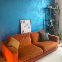 Divano letto colore arancio ruggine