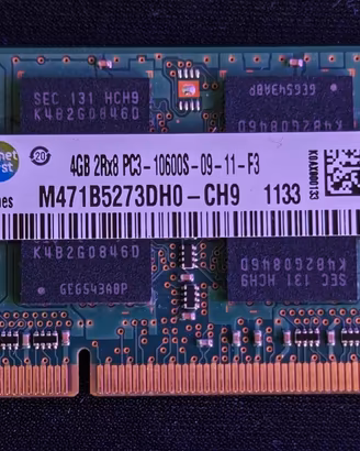 RAM Notebook 4GB DDR3 1333MHz Samsung 2Rx8 PC3-106