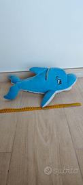 Morbido delfino di peluche blu, grande e in ottime