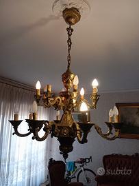 lampadario in ottone 