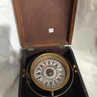Bussola ottone con custodia originale legno 1870