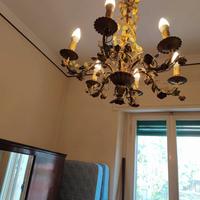 lampadario intarsiato foglie