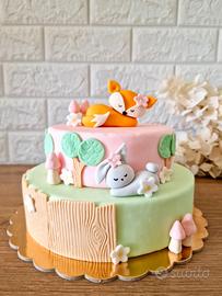Torta finta scenografica tema Bosco