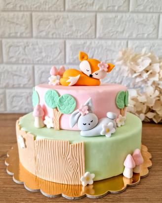 Torta finta scenografica tema Bosco