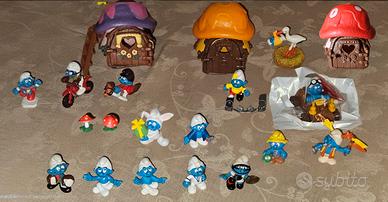 Lotto 15 Puffi Pejo Schleich con 3 casette