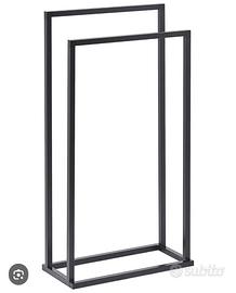 Porta asciugamani da terra in metallo nero