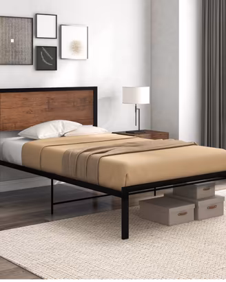 Letto singolo stile industrial con materasso