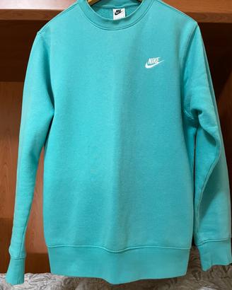 Felpa Nike Verde Acqua / Azzurra Taglia M Cotone