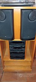 stereo JVC con casse e mobiletto 