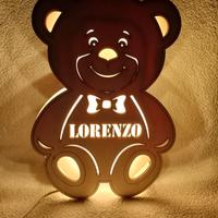 Lampada in legno a led personalizzabile nome logo