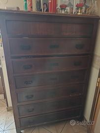 Settimino Antico in Legno Massello – Cassettiera