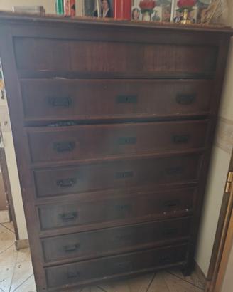 Settimino Antico in Legno Massello – Cassettiera