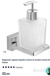 Porta sapone o porta spazzolini acciaio e vetro sa