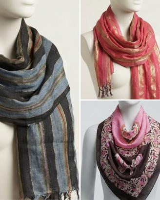 Set 3 Sciarpe/Foulard Etnici - Stile Boho & Batik
