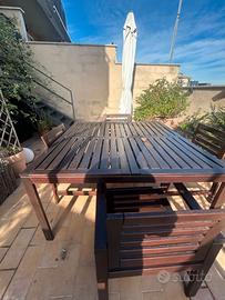 Set giardino Applaro Ikea tavolo + 6 sedie + panca
