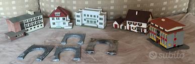 Set casette + facciate galleria diorama trenini