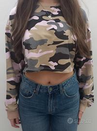 FELPA DONNA CROP TIPO MIMETICA