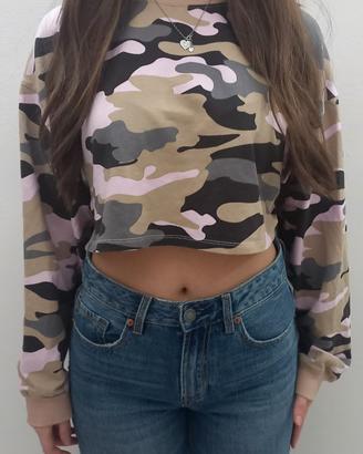 FELPA DONNA CROP TIPO MIMETICA