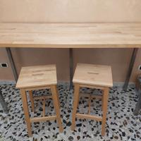 Scrivania alta con sgabelli (IKEA)