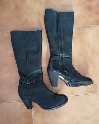 Stivali NeroGiardini con tacco - Vera pelle n. 37