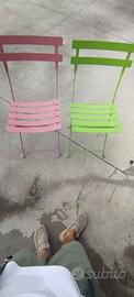 2 sedie pieghevoli da giardino 