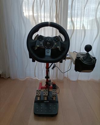 Volante+pedaliera Logitech G920 +cambio+supporto