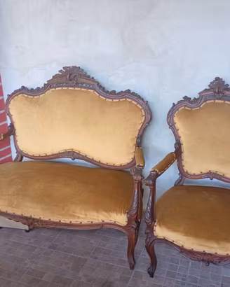 divanetto e poltrona stile barocco '900