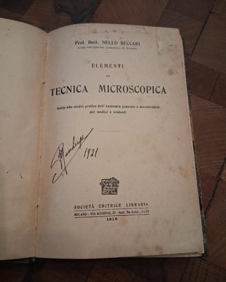 Elementi di tecnica microscopica, anno 1916