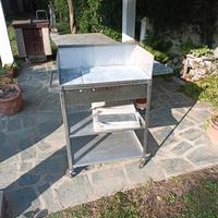 Barbecue artigianale inox a gas griglia pietra