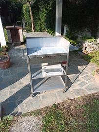 Barbecue artigianale inox a gas griglia pietra