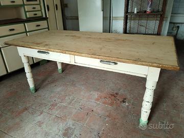 Tavolo Antico GIGANTE Rustico Cucina Banco Lavoro