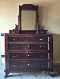 CASSETTIERA D'EPOCA CON SPECCHIERA - DA RESTAURARE