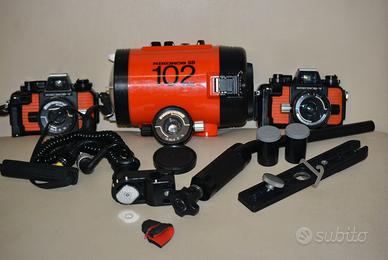 2 Nikonos con 35 mm +  un 28 mm + Flash nikonos sb