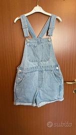 Salopette corta jeans Bershka XS denim chiaro esti