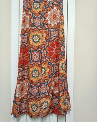 Pantaloni A Vita Larga Con Stampa Mandala