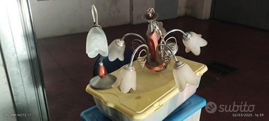 lampadario con lampada da comodino 