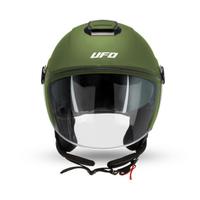 Casco Demi jet Ufo Nixie helmet verde opaco