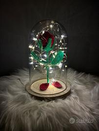 Rosa crochet la Bella e la Bestia