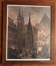 Quadro con cornice in legno scuro 40 x 30 cm