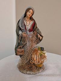 Statuetta pescatore in terracotta