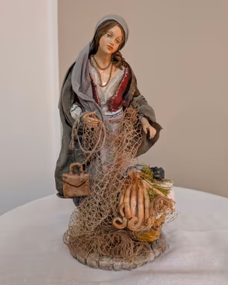 Statuetta pescatore in terracotta