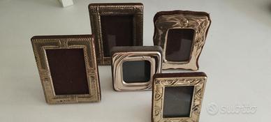 n.5 cornici vintage per foto in argento 
