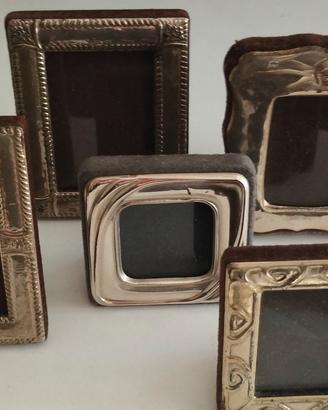 n.5 cornici vintage per foto in argento 