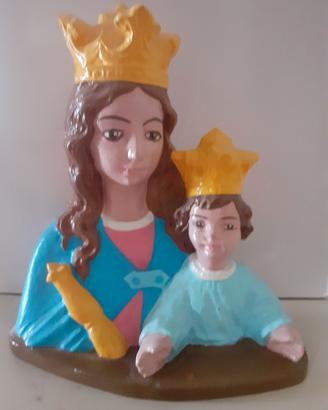 Statua artigianale Madonna con bambino 